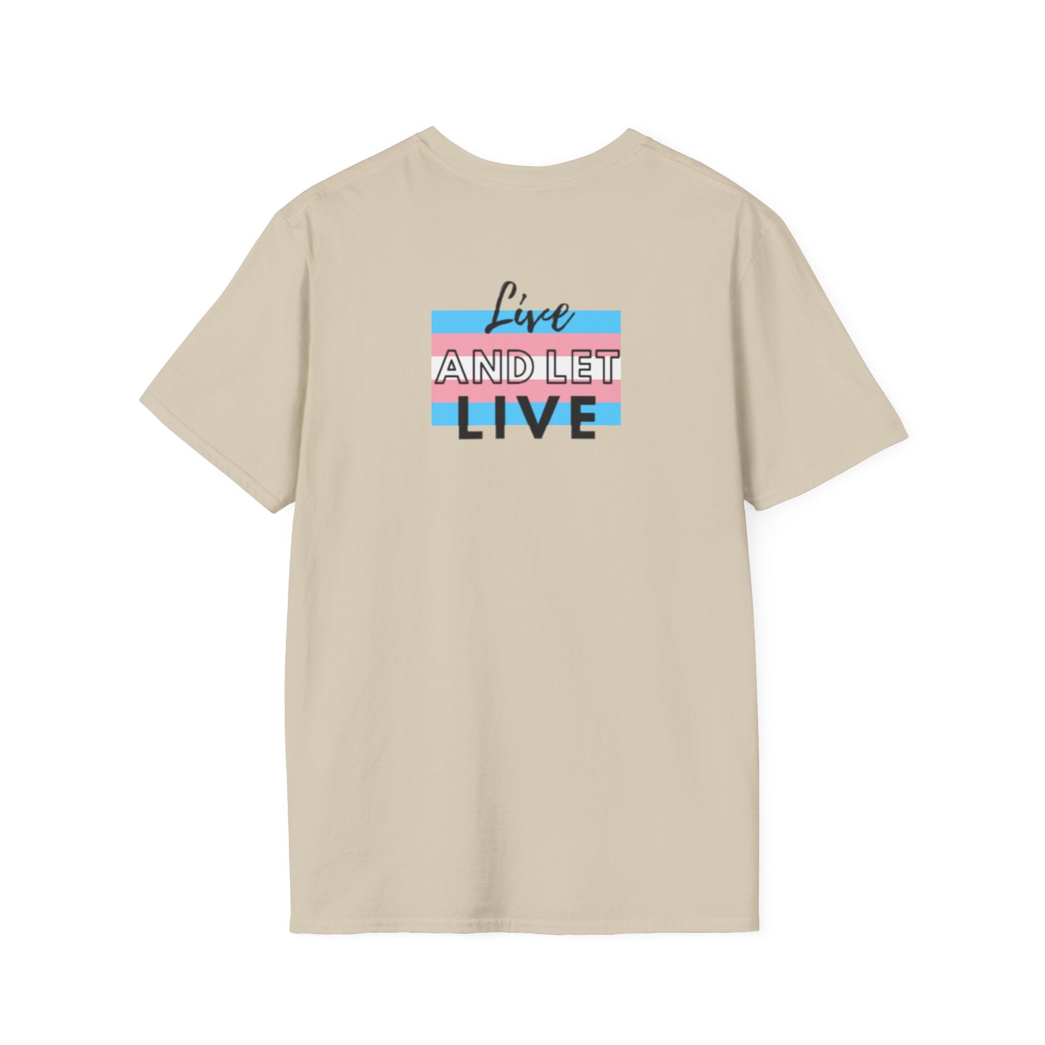 Live and Let Live Safety Pin Unisex Softstyle T-Shirt - Casual LGBTQ+ Pride Tee