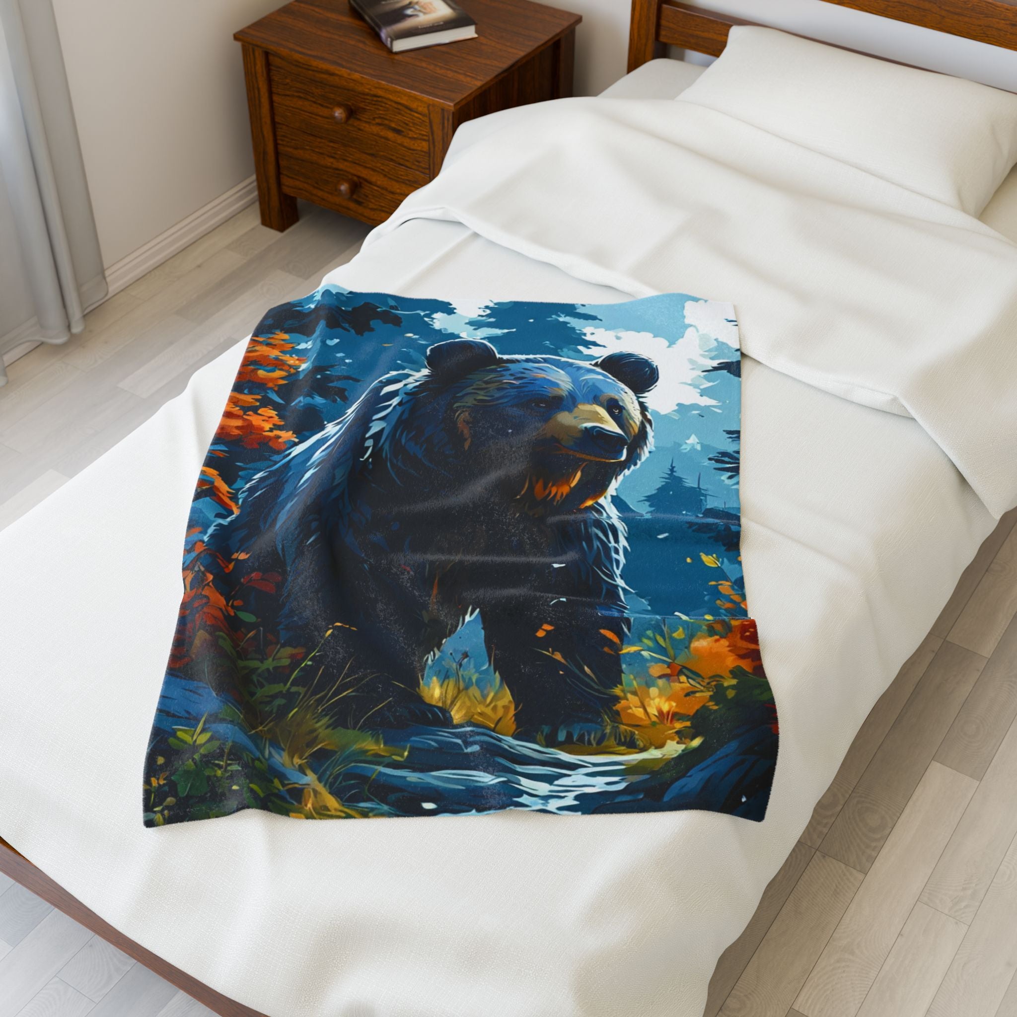 Cozy Bear Velveteen Plush Blanket