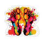 Die-Cut Stickers - Rainbow Feet Splattered Paint