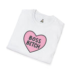 Unisex Softstyle T-Shirt - 'Boss Bitch' Heart Design - Funny Statement Tee