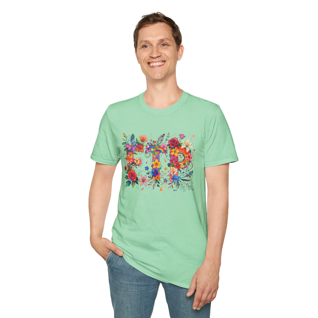 Floral 'FTP' Graphic T-Shirt