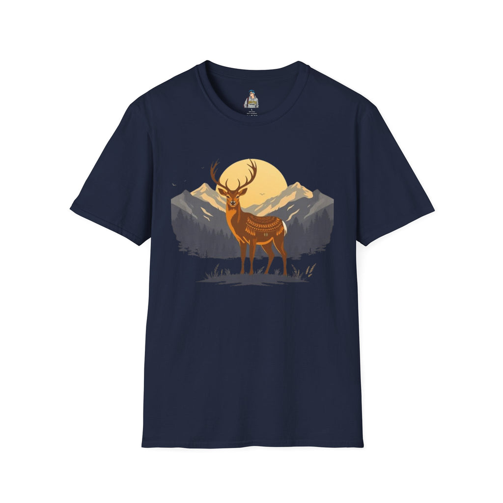 Mountain Sunset Deer Unisex Softstyle T-Shirt