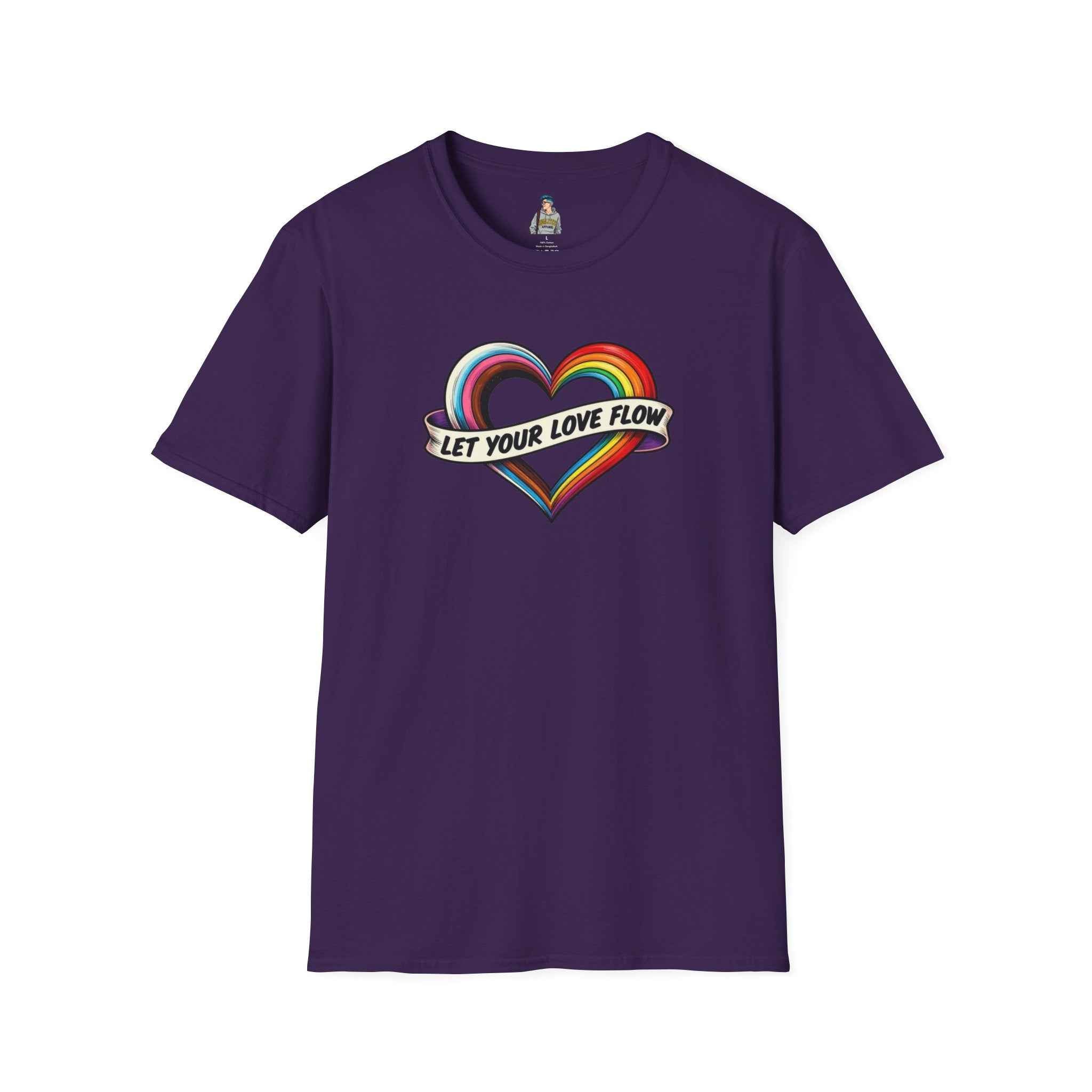 Let Your Love Flow Rainbow Heart T-Shirt