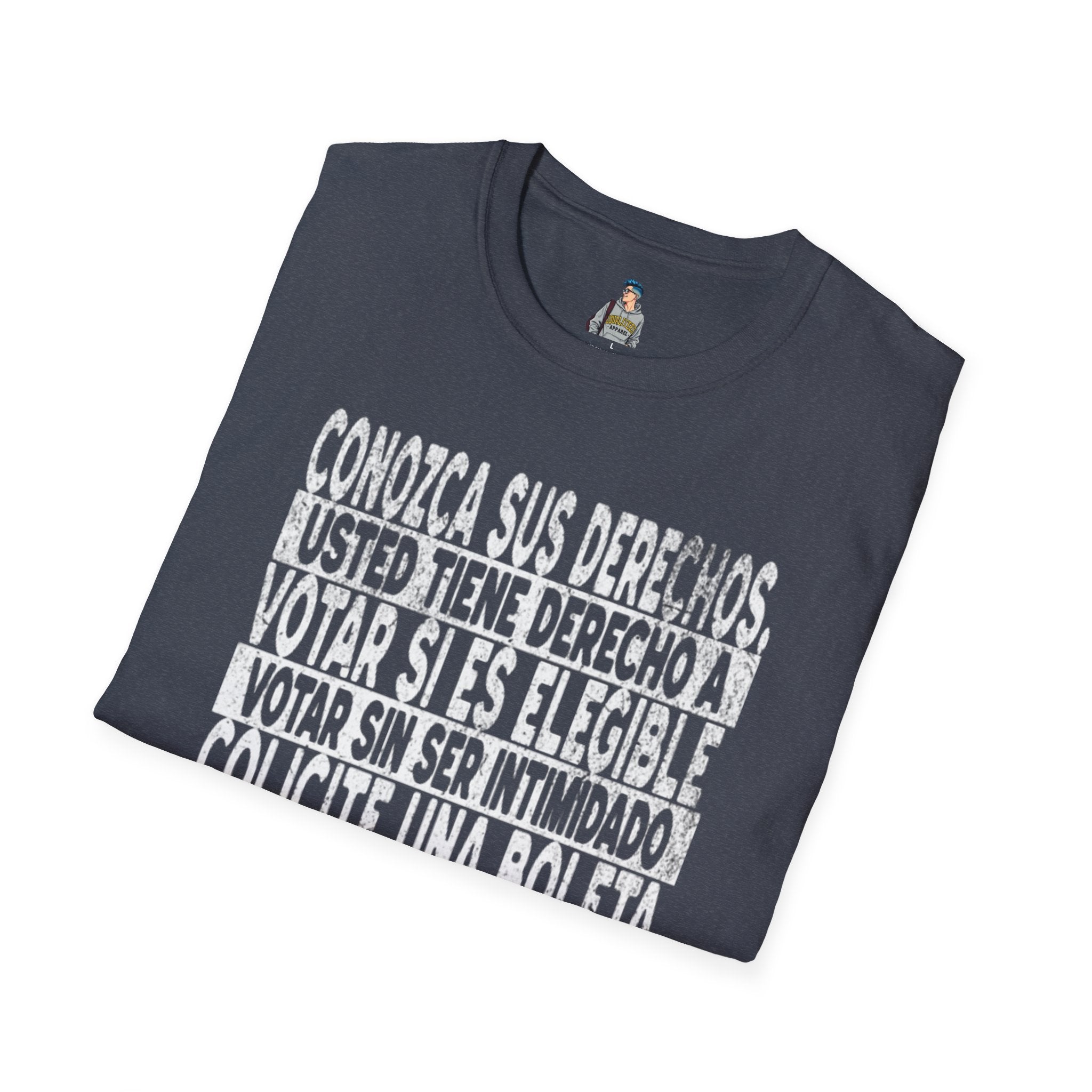 Voting Rights T-Shirt — Spanish "CONOZCA SUS DERECHOS"