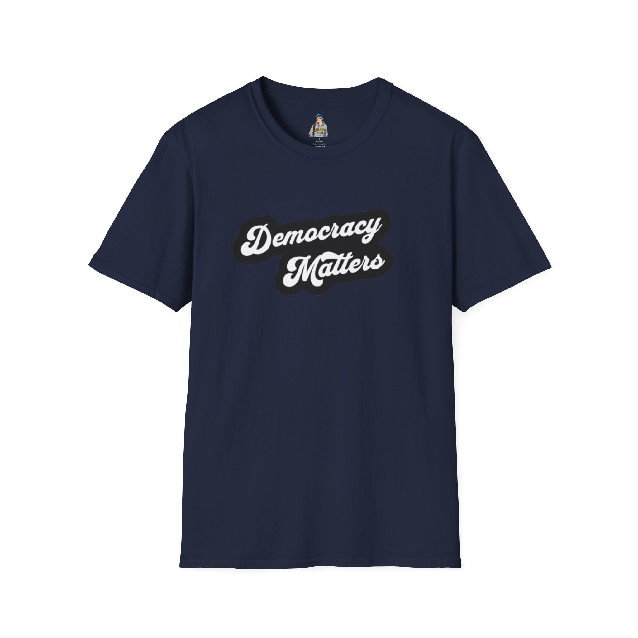 Democracy Matters T-Shirt — Retro Script Political Tee