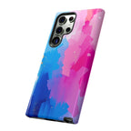 Android OR iPhone Compatible Cases - Pink and Blue Color Splash Design