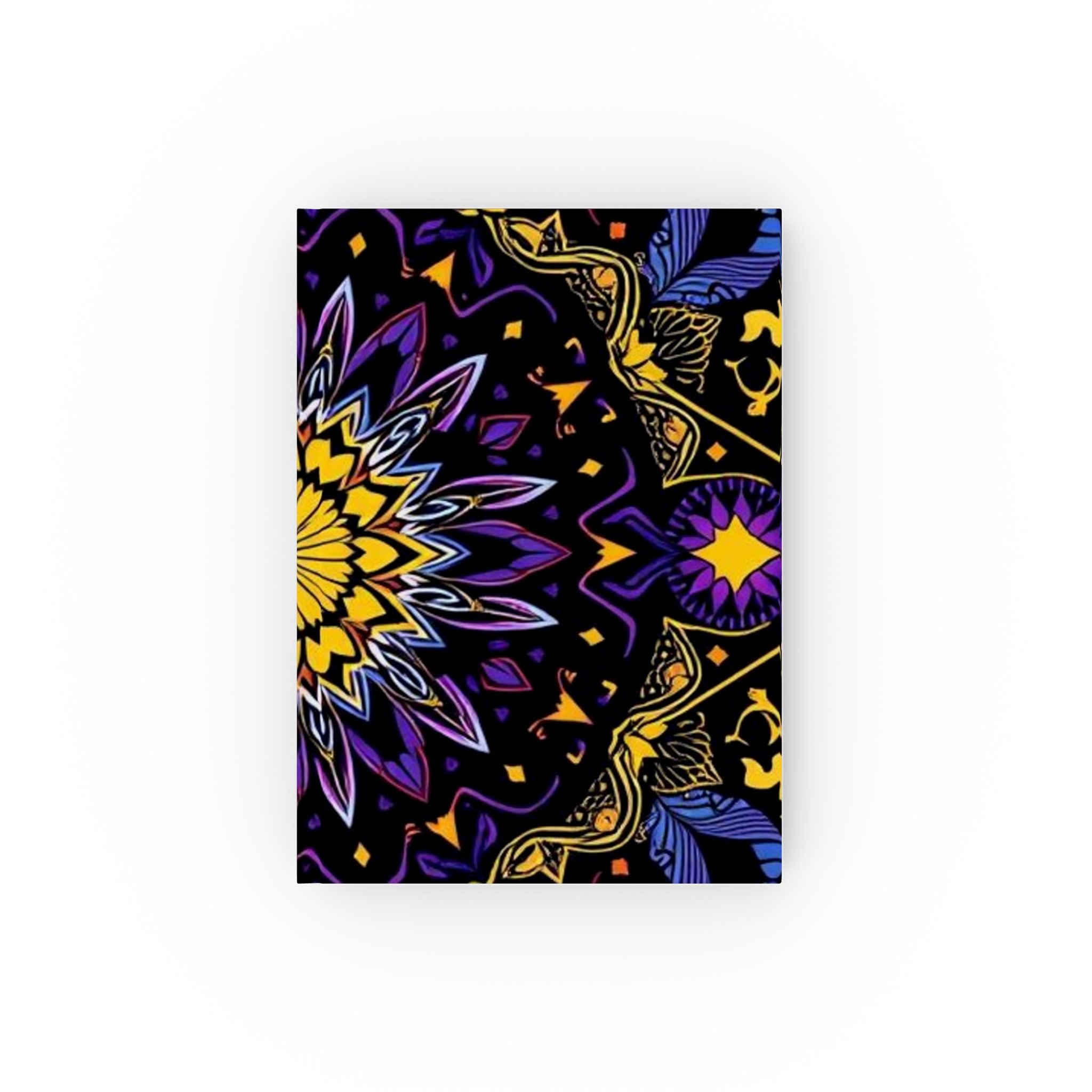 Purple and Yellow Mandala Hard Backed Journal - Perfect for Gifts, Journaling, and Celebrations