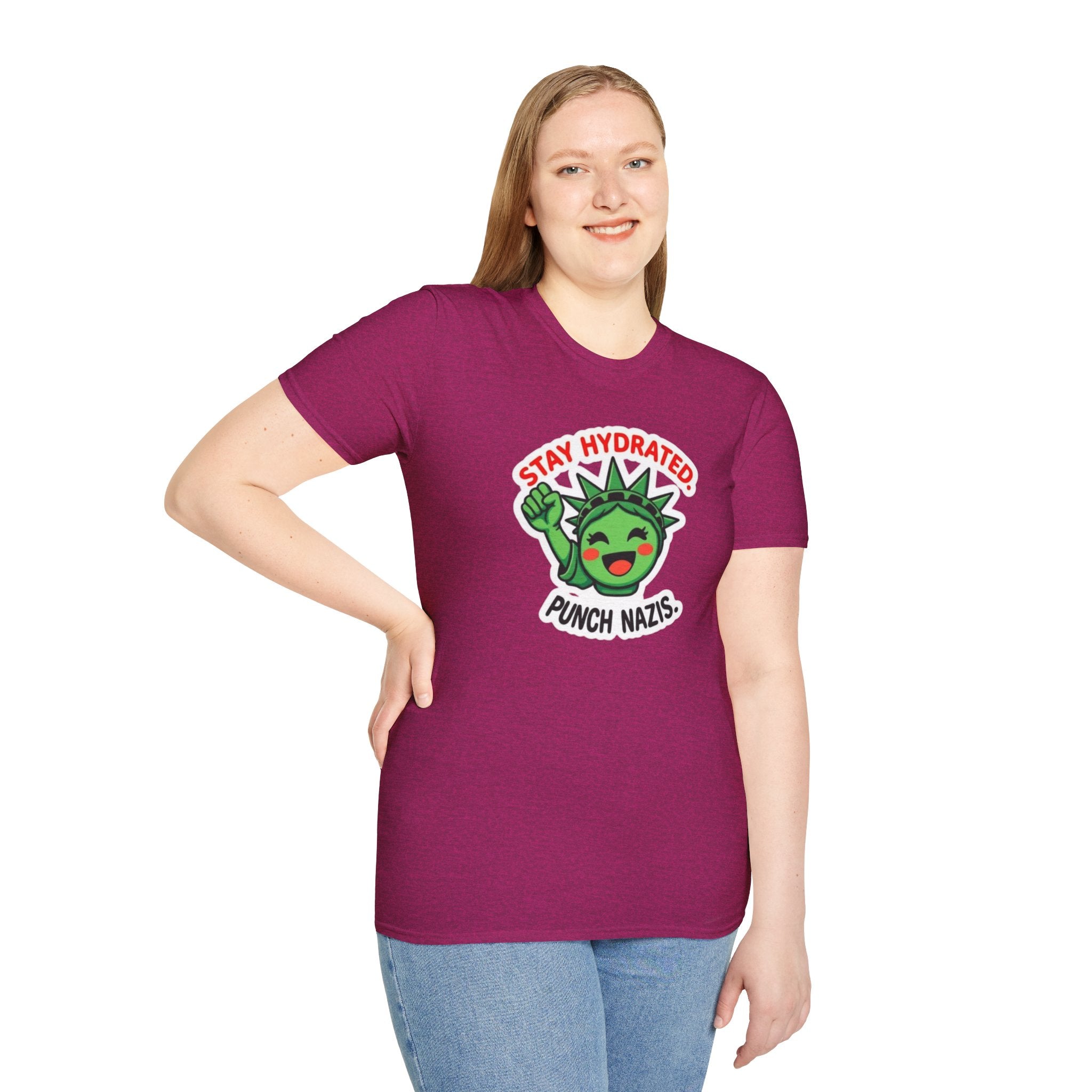 Stay Hydrated, Punch Nazis Funny Political Activism Tee
