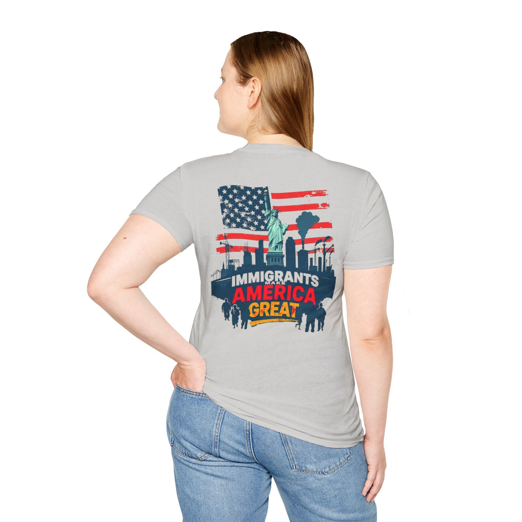 Immigrants Make America Great T-Shirt Estoy Contigo (I Am With You) Unisex Softstyle T-Shirt Classic Protest Tee