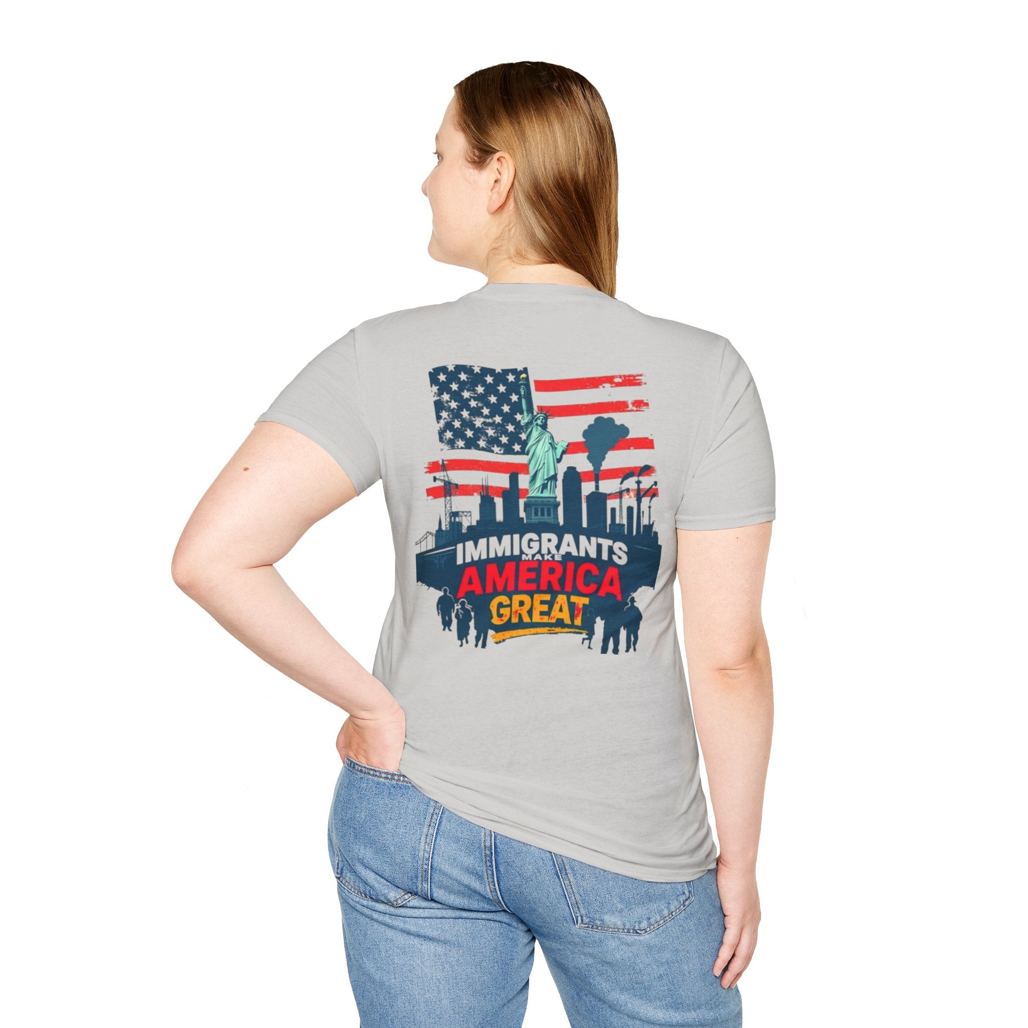 Immigrants Make America Great T-Shirt Estoy Contigo (I Am With You) Unisex Softstyle T-Shirt Classic Protest Tee