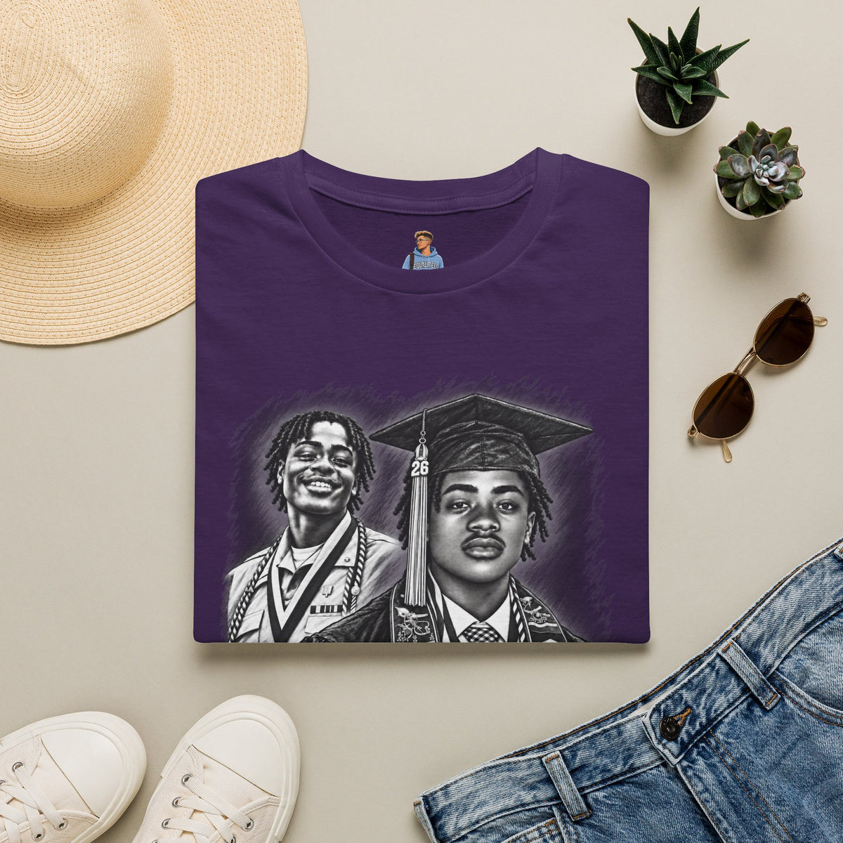 Double Portrait Front - In Memory of Pierre Damas Bel T-Shirt