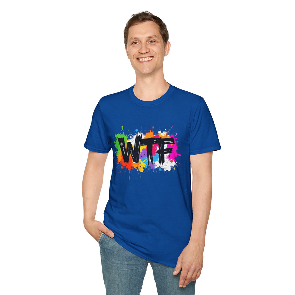 WTF Color Splash T-Shirt — Bold Rainbow Graphic Tee