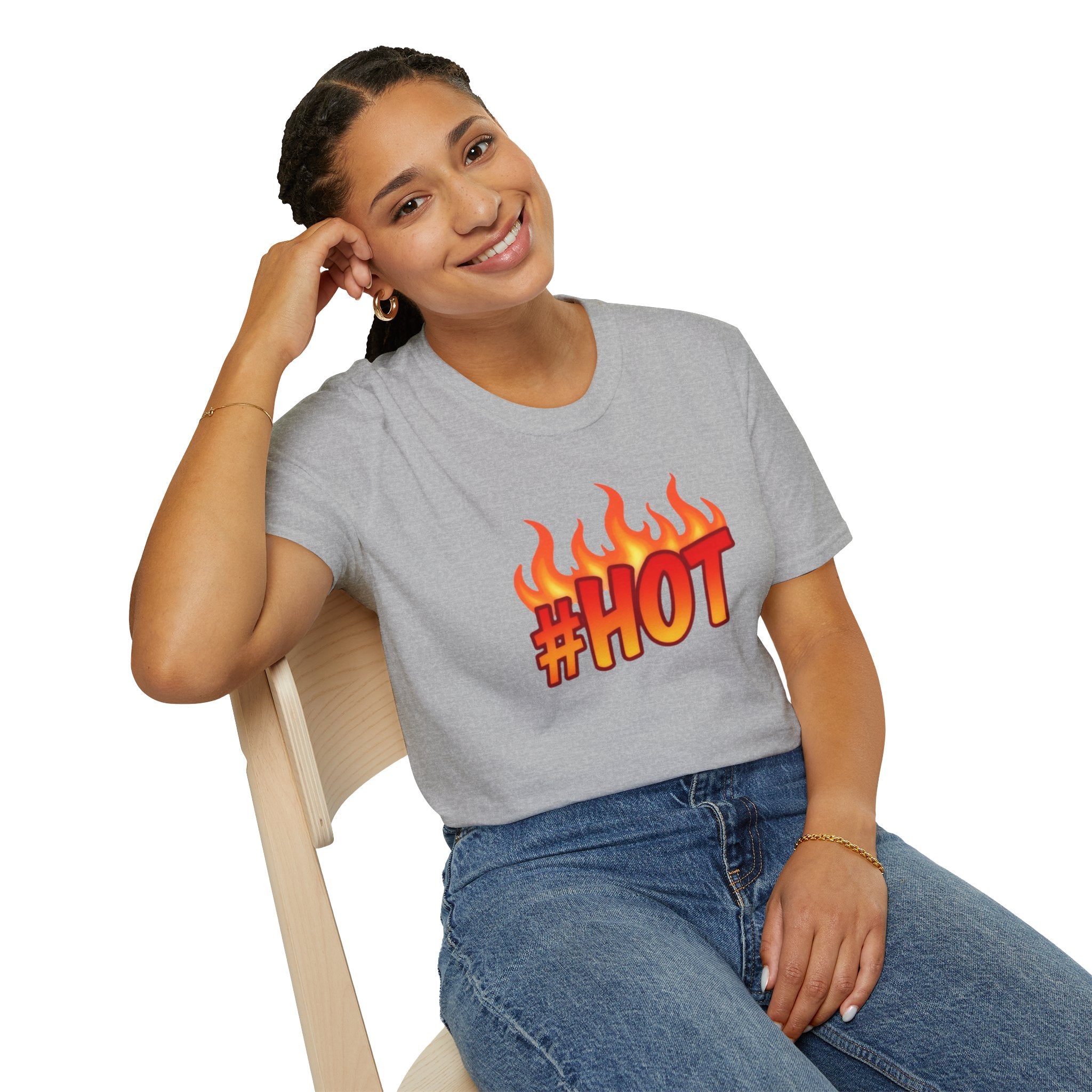 #HOT T-Shirt – Trendy Hashtag Fire Design