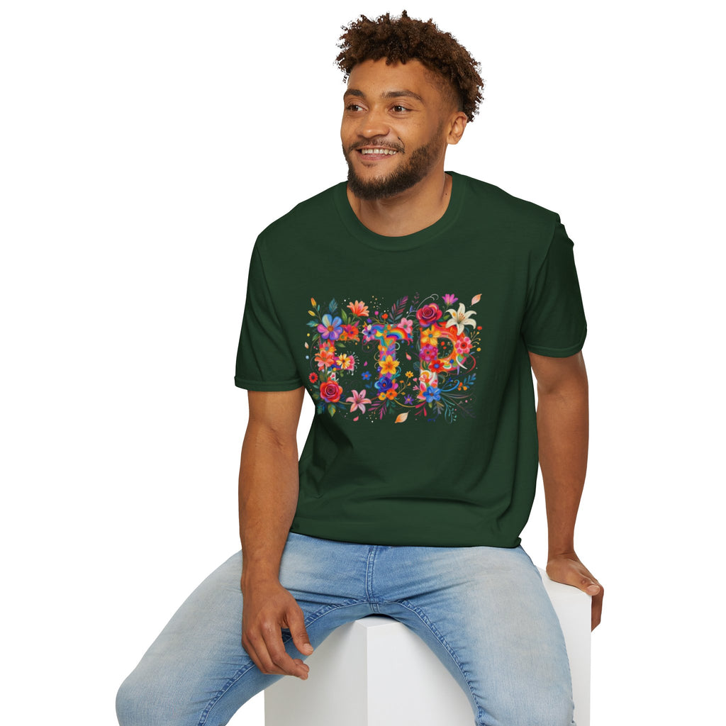 Floral 'FTP' Graphic T-Shirt