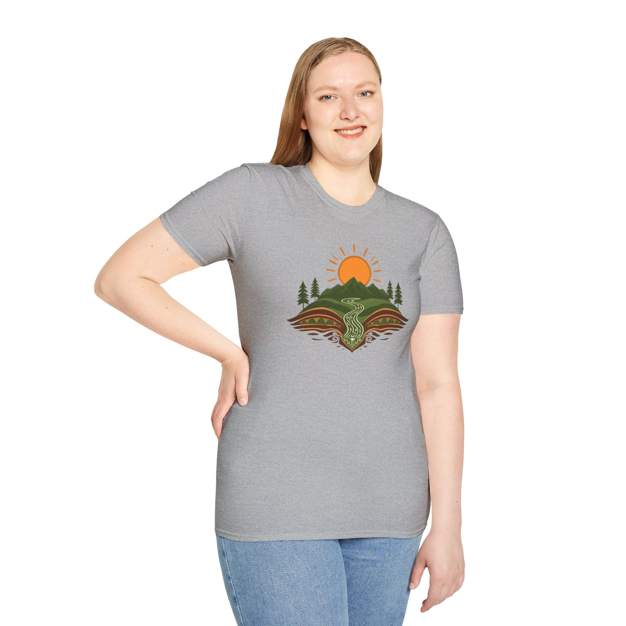 Mountain Scene Unisex Softstyle T-shirt