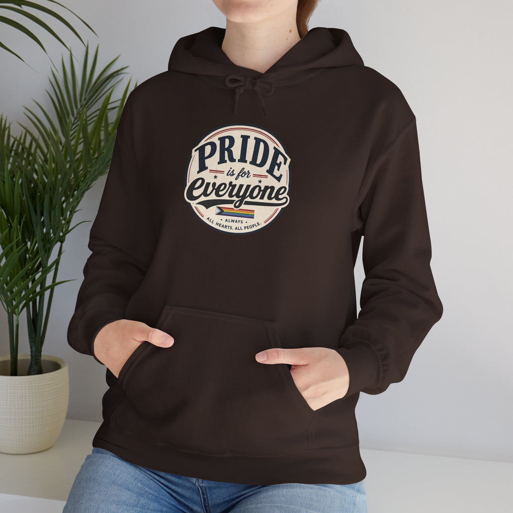 Pride Is For Everyone Pullover Hoodie — Vintage Graphic Inclusivity Sweatshirt