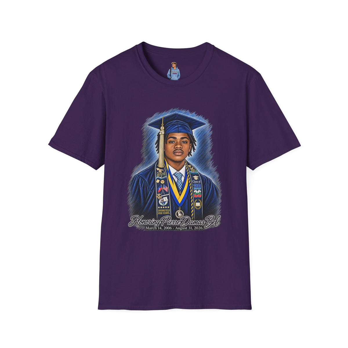 Portrait Front and Back - In Memory of Pierre Damas Bel T-Shirt