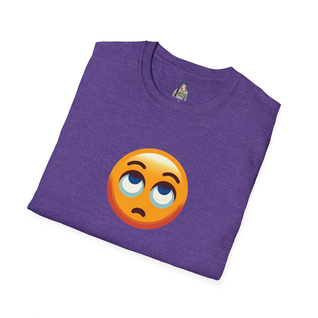 Unisex Softstyle T-Shirt with Eye Roll Emoji | Casual Graphic Tee for Everyday Humor