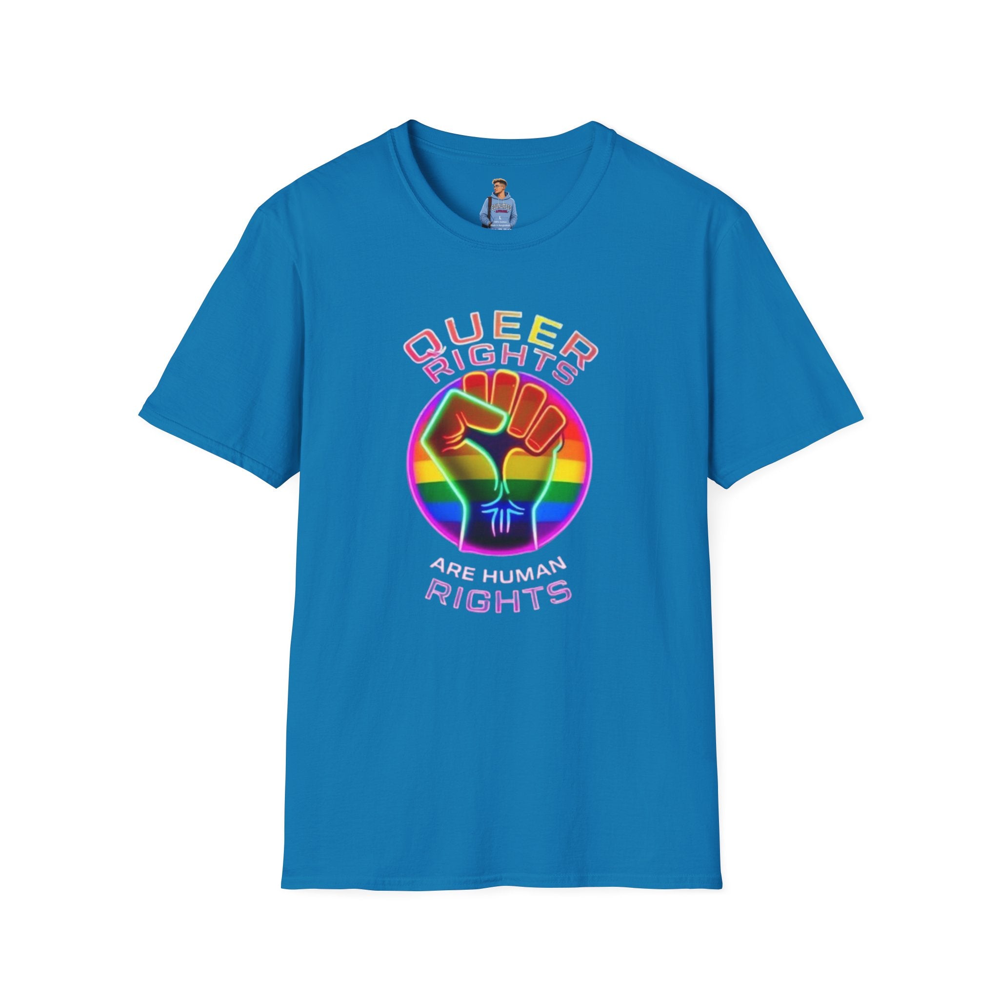Unisex Softstyle T-Shirt - Queer Rights Are Human Rights Statement Tee