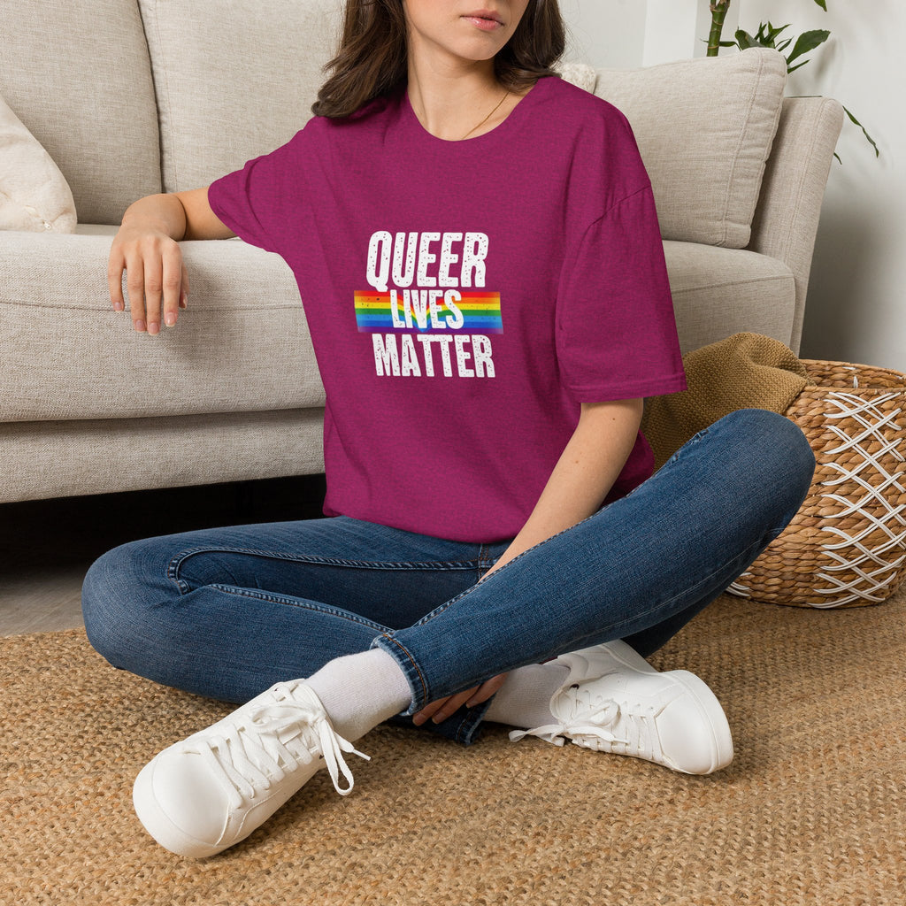 Queer Lives Matter Unisex Softstyle T-Shirt - Support LGBTQ+ Rights