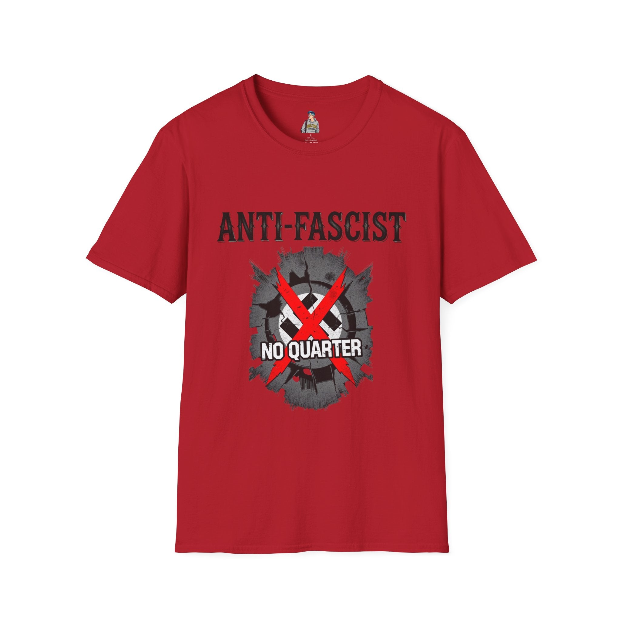 Anti-Fascist T-Shirt — Front "ANTI-FASCIST" / Back "You’re Either Anti, Or You’re Fa."
