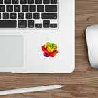 Die-Cut Stickers - Rose - Rainbow Stained Glass Design