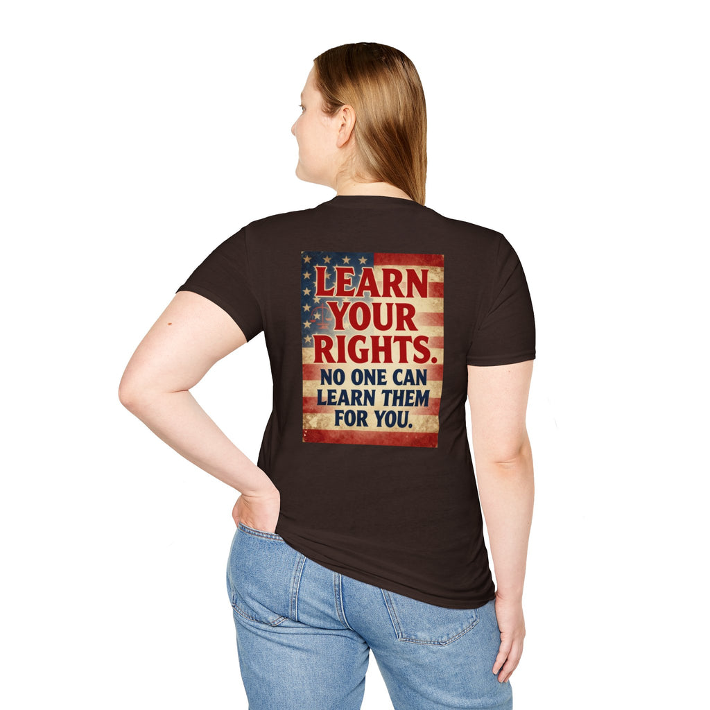 Learn Your Rights T-Shirt — Patriotic American Flag Graphic Tee