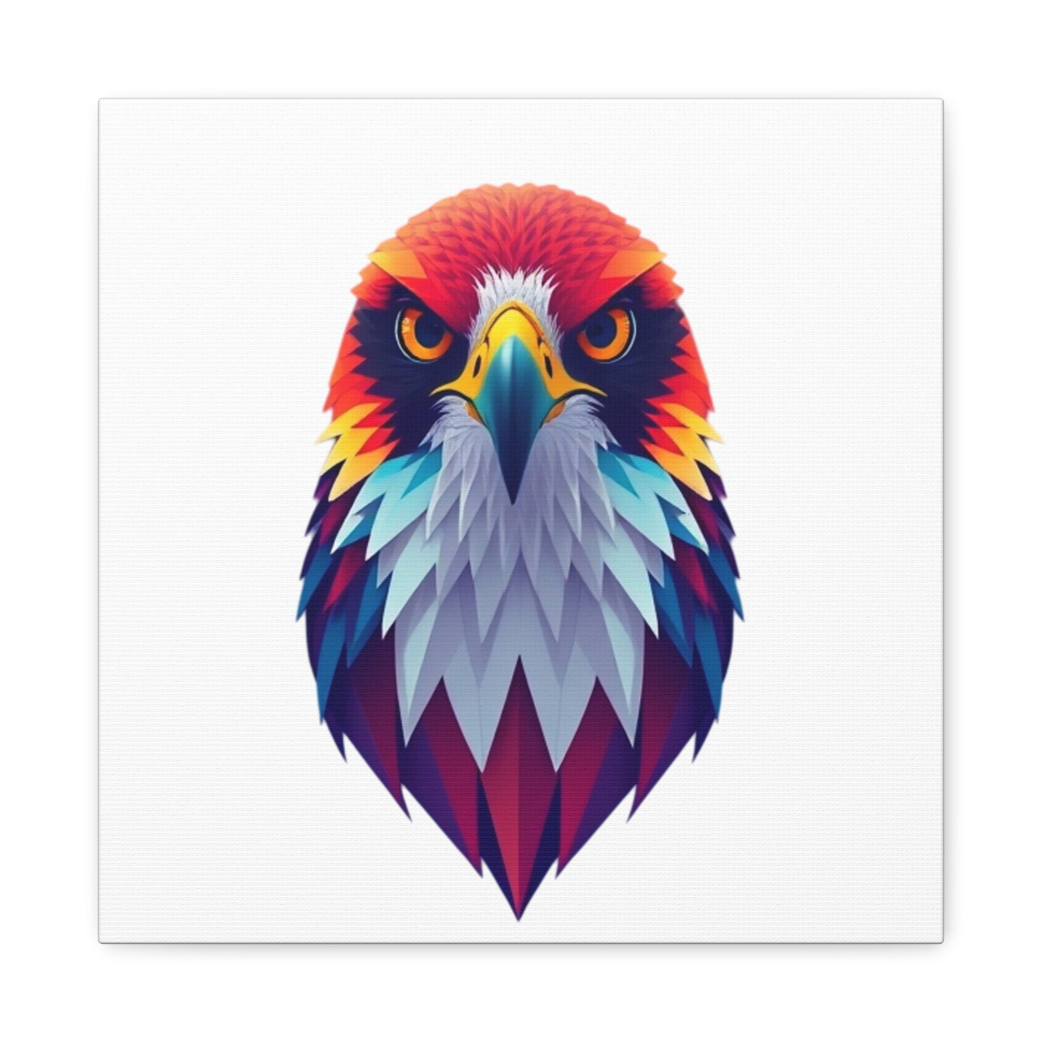 Vibrant Falcon Wall Art - Matte Stretched Canvas, Colorful Bird Decor