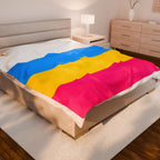 Pansexual Flag - Colorful Velveteen Plush Blanket