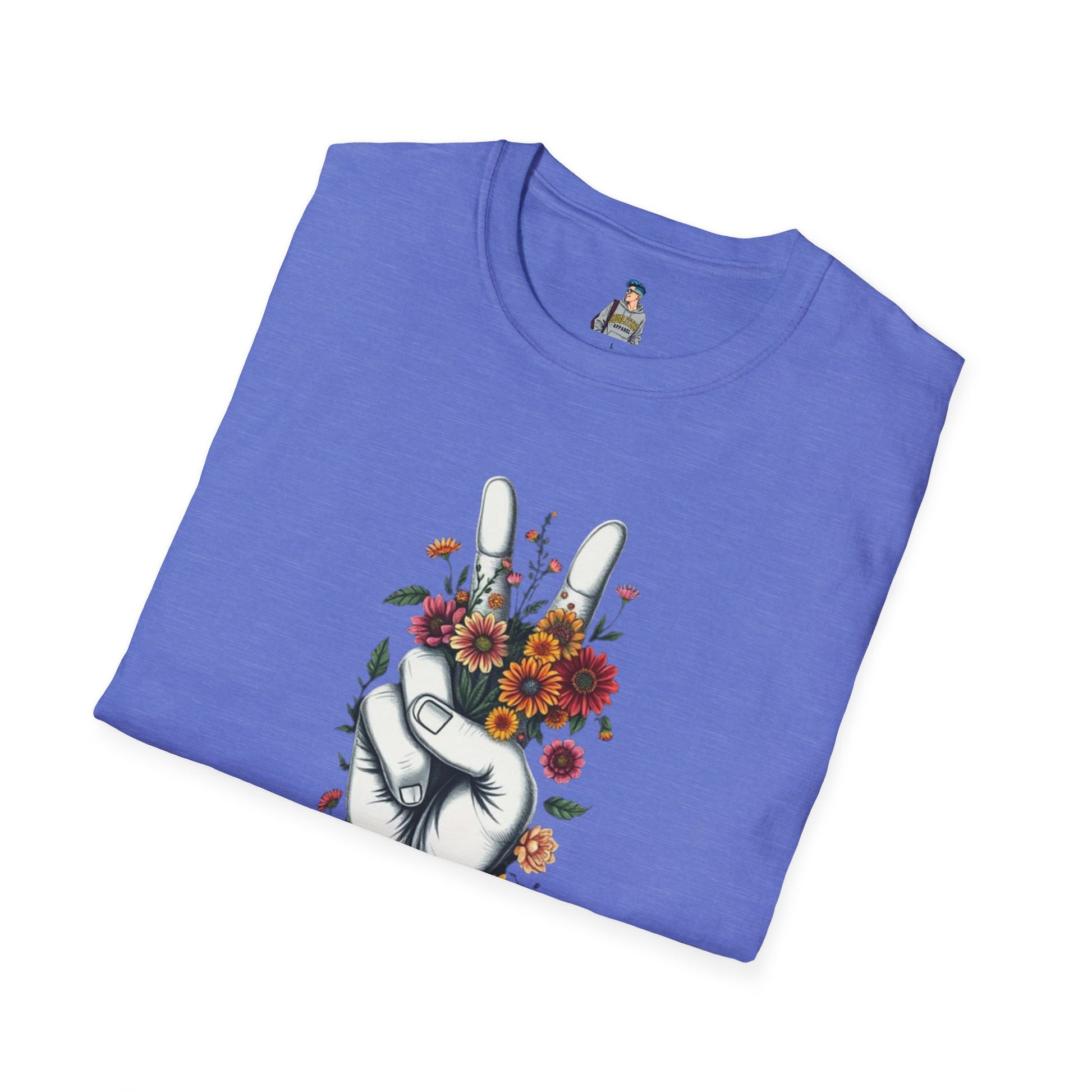 Grow Peace Unisex Softstyle T-Shirt - Boho Inspiration, Perfect for Festivals and Everyday Wear