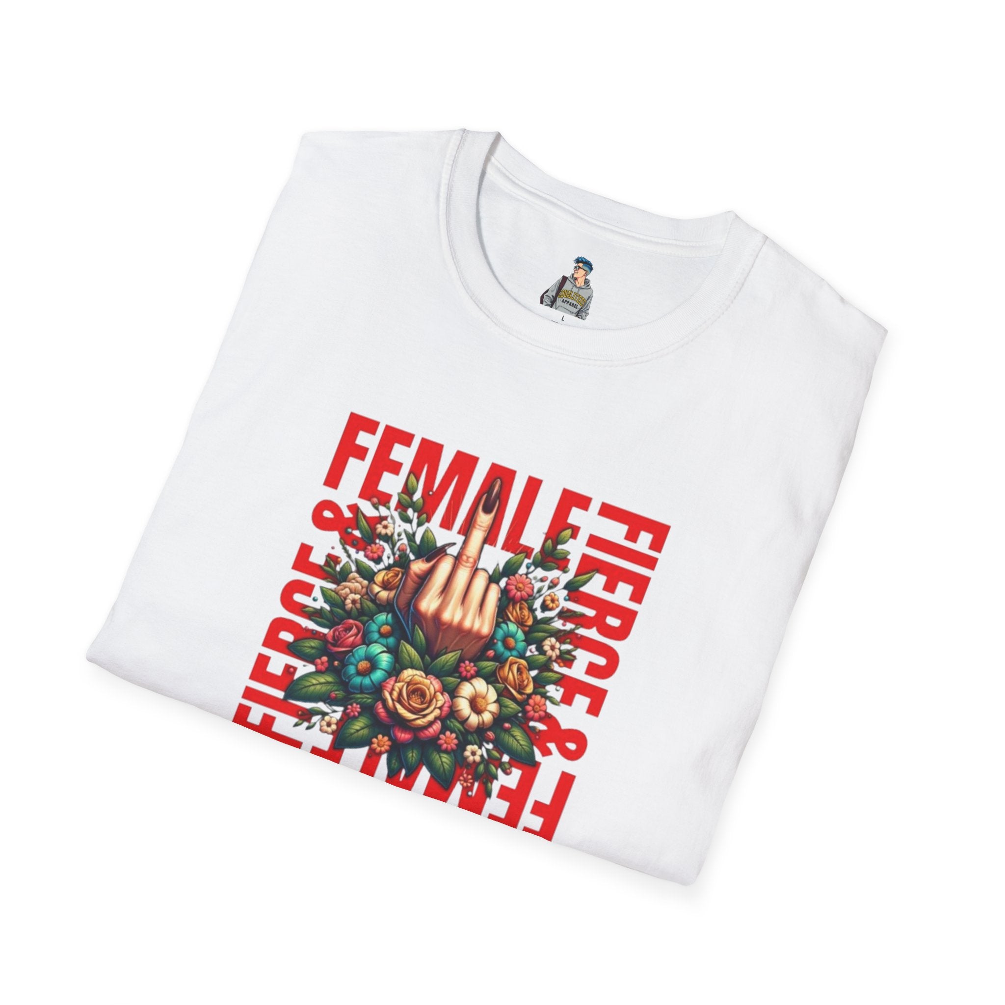 Fierce Female Unisex T-Shirt - Softstyle Floral Graphic Tee