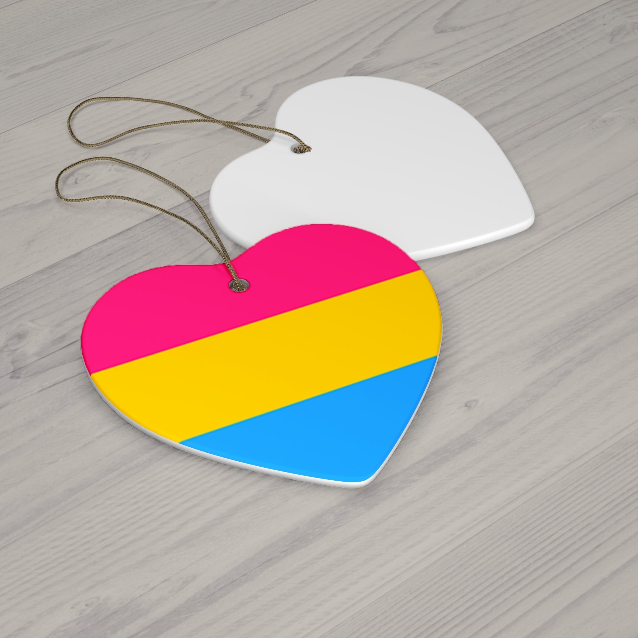 Pansexual Pride Ceramic Ornament - 4 Colorful Shapes for Celebrations