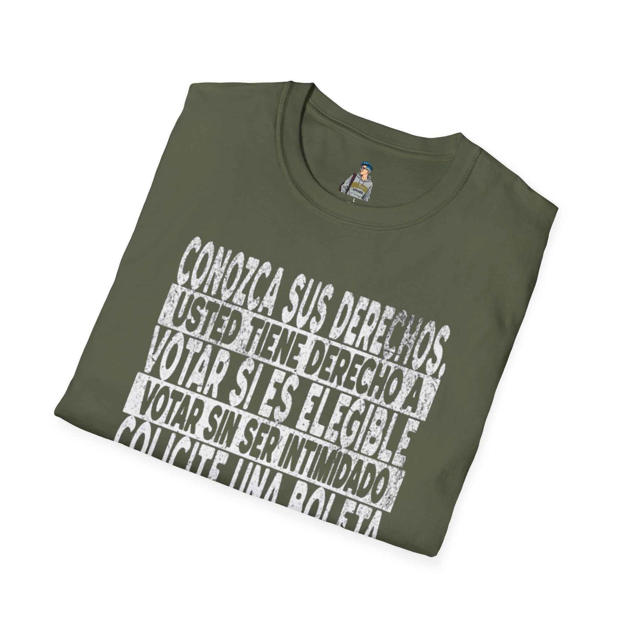 Voting Rights T-Shirt — Spanish "CONOZCA SUS DERECHOS"