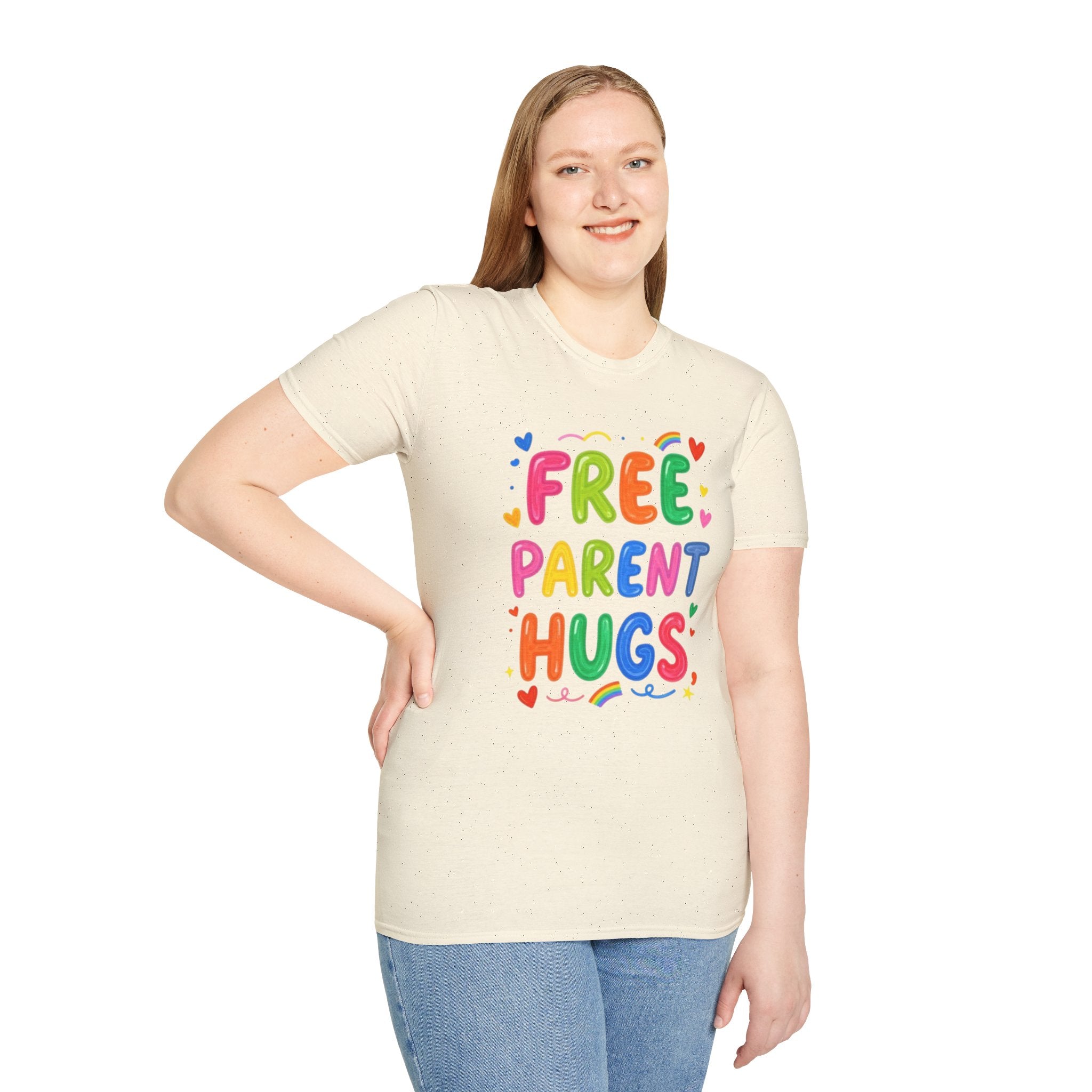 Free Parent Hugs T-Shirt — Colorful Affirming Pride