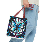Colorful Butterfly Stained Glass Design Tote Bag