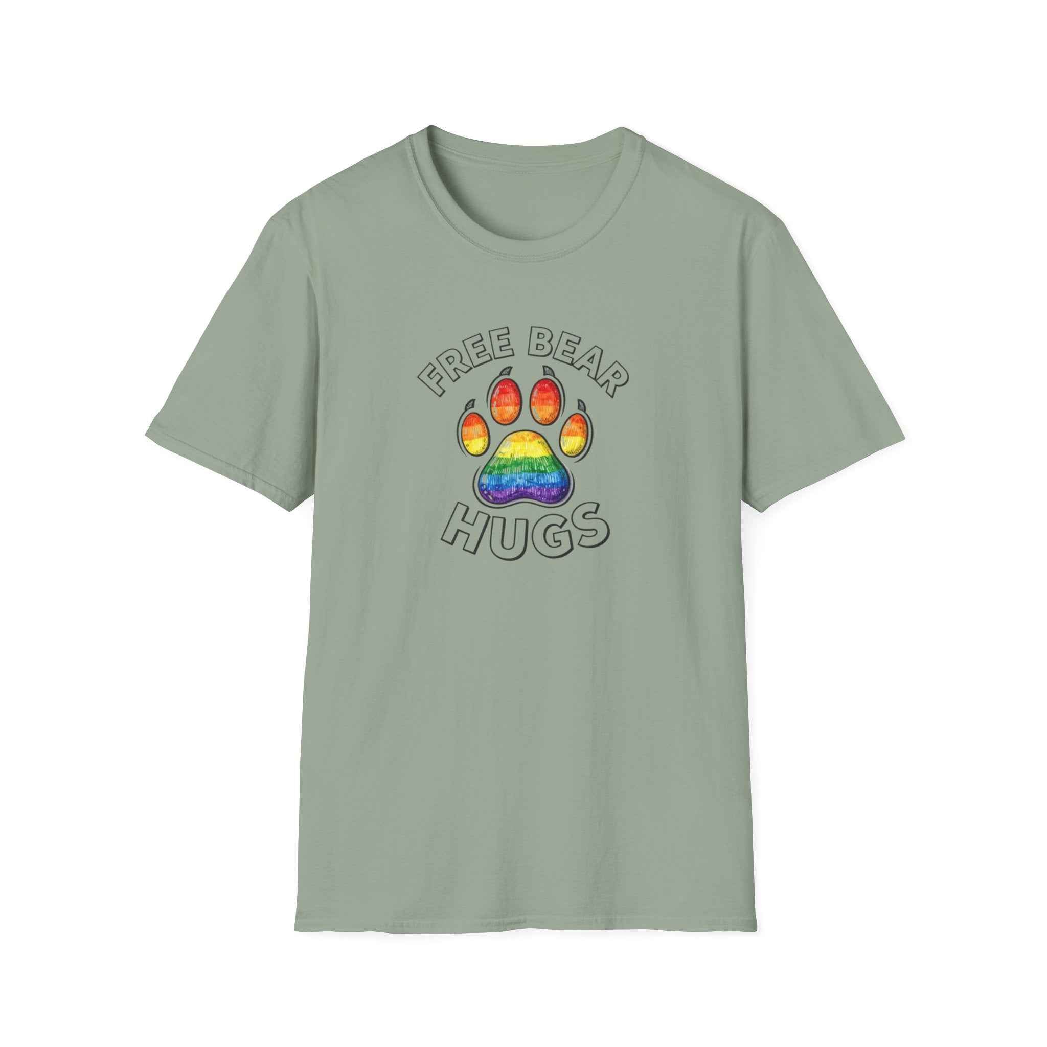 Free Bear Hugs Rainbow Paw T-Shirt