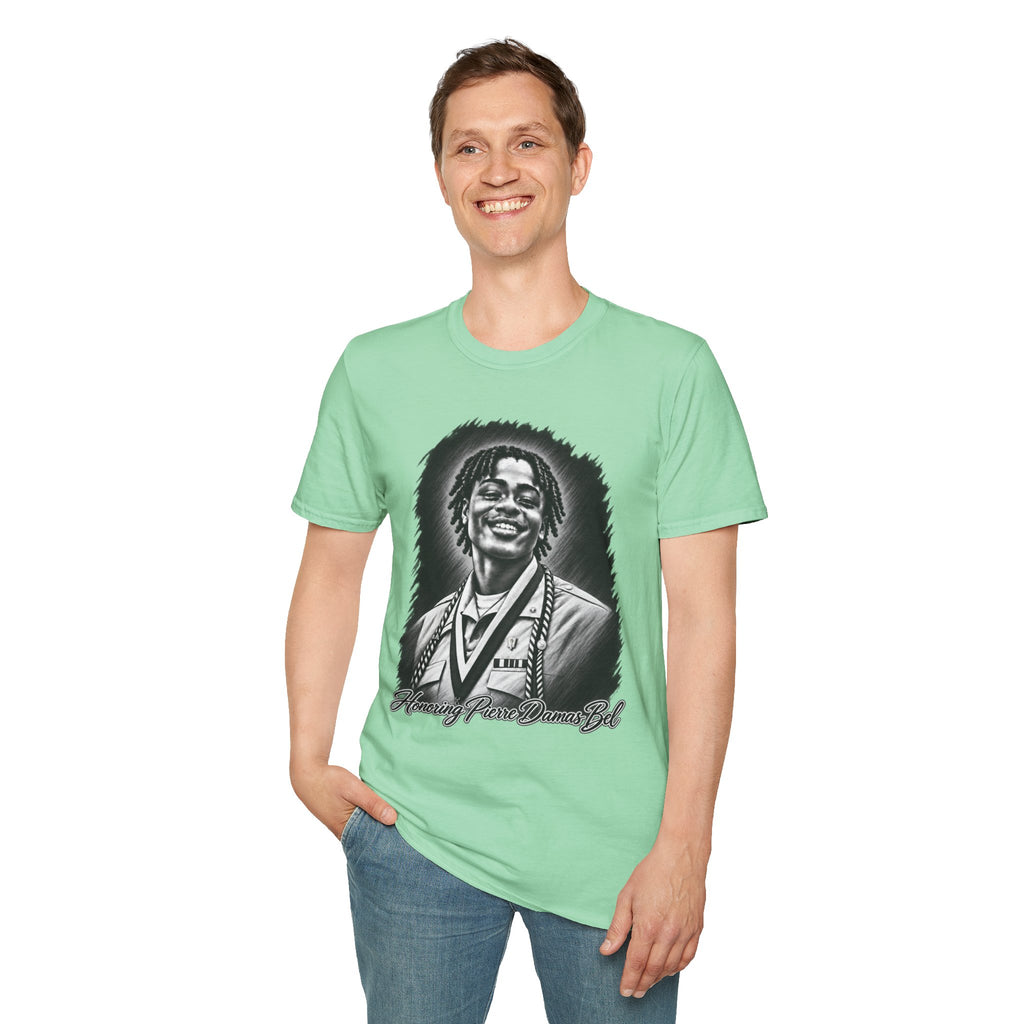 Smiling Portrait Front - In Memory of Pierre Damas Bel T-Shirt