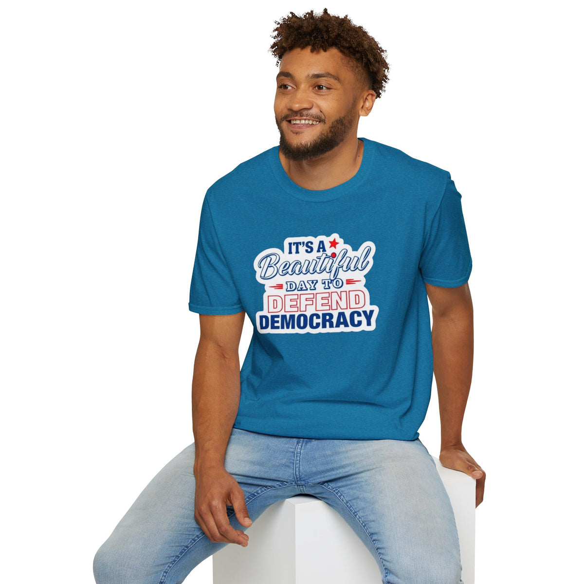 Defend Democracy Unisex Softstyle T-Shirt - Perfect for Activism and Everyday Wear