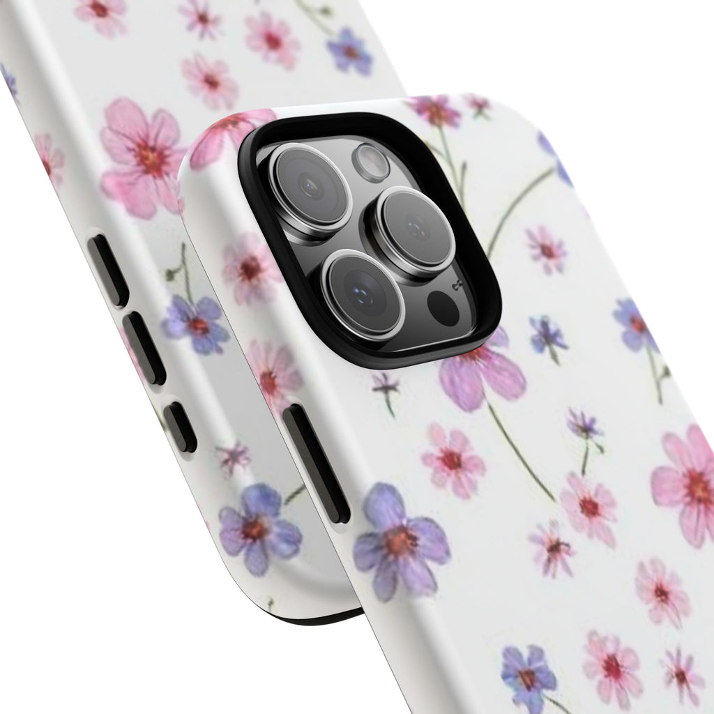 Floral Pink Wildflower Tough Phone Case for iPhone