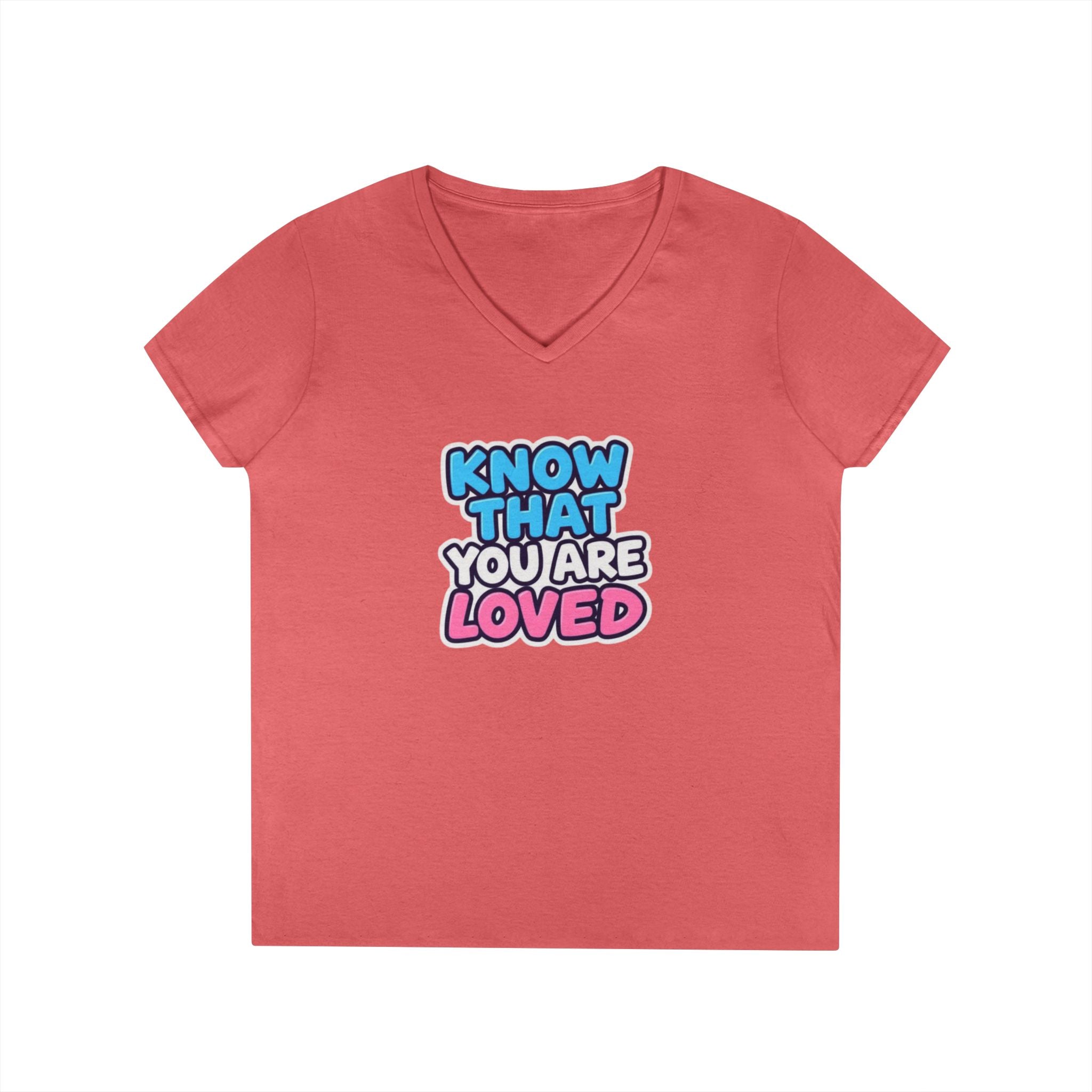 Know That You Are Loved Ladies' V-Neck T-Shirt Trans Colors