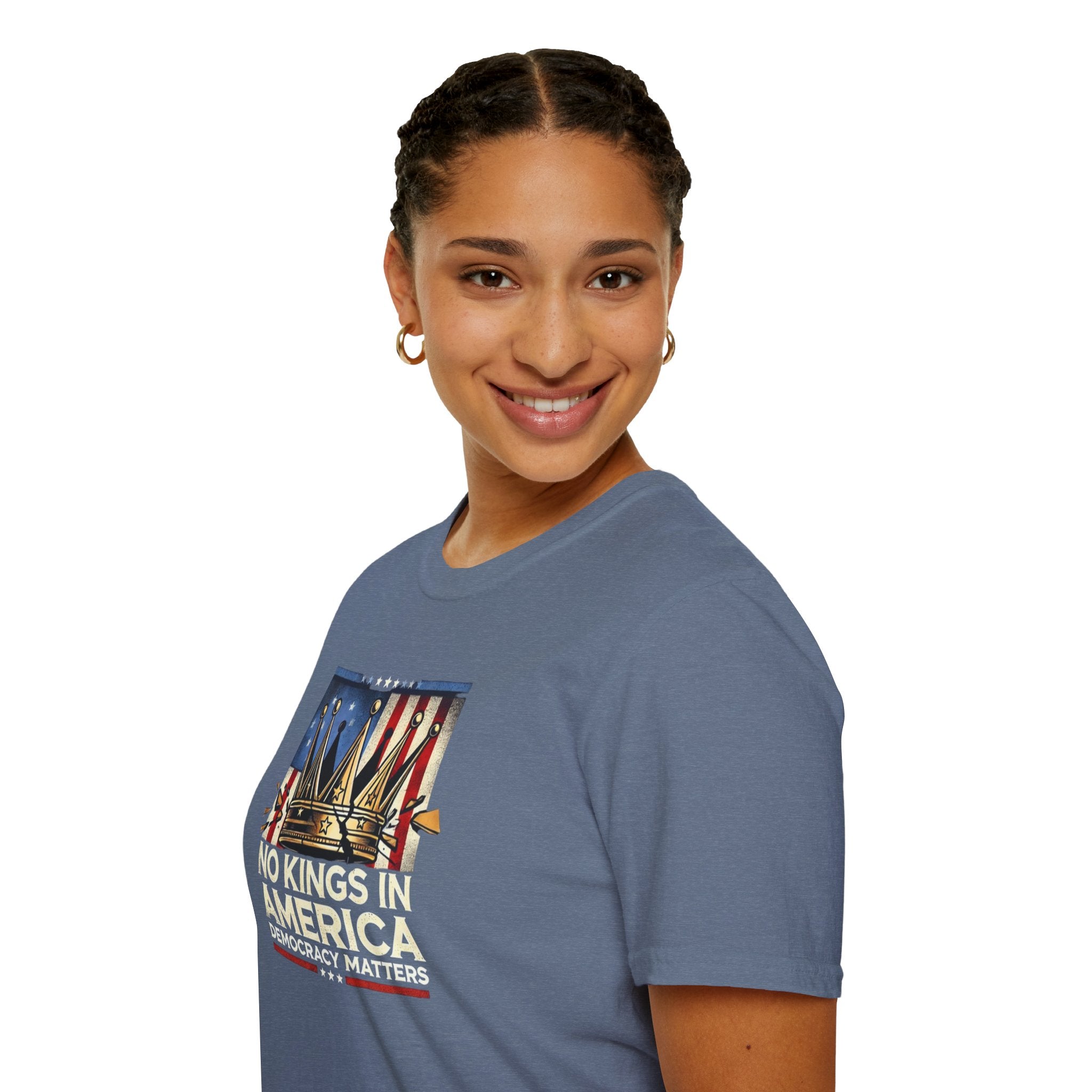 No Kings in America-Democracy Matters  Unisex Softstyle T-Shirt