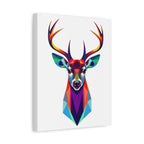 Vibrant Stag Canvas Wall Art - Colorful Geometric Deer Decor
