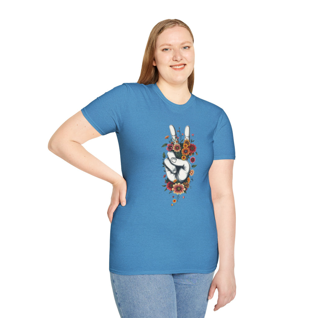 Grow Peace Unisex Softstyle T-Shirt - Boho Inspiration, Perfect for Festivals and Everyday Wear