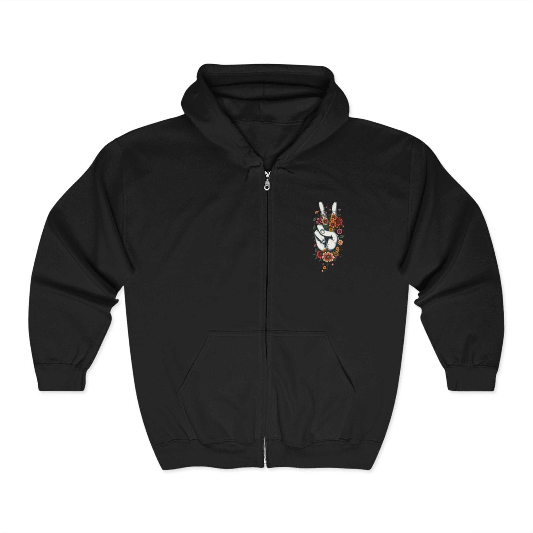 Grow Peace Zip-Up Hoodie - Cozy Outdoor Style