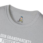 Unisex Softstyle T-Shirt: 'Our Grandparents Fought Fascists' Patriotic Tee