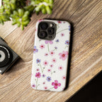 Floral Pink Wildflower Tough Phone Case for iPhone
