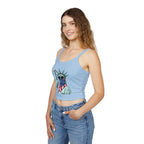 Patriotic Women's Spaghetti Strap Tank Top - Stand With Her Statue of Liberty Design