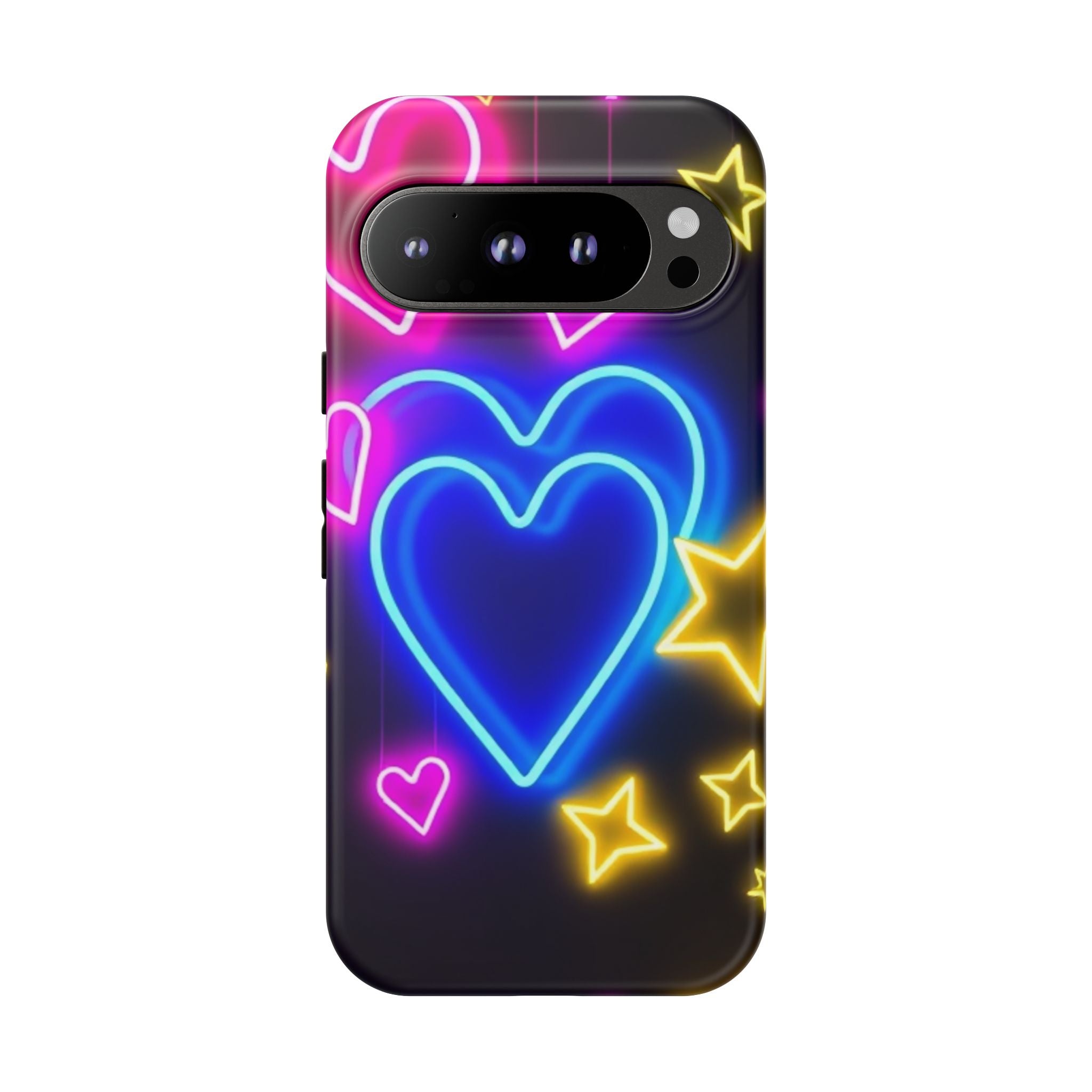 Android OR iPhone Compatible Cases - Neon Love Design - Unique Tough Cases
