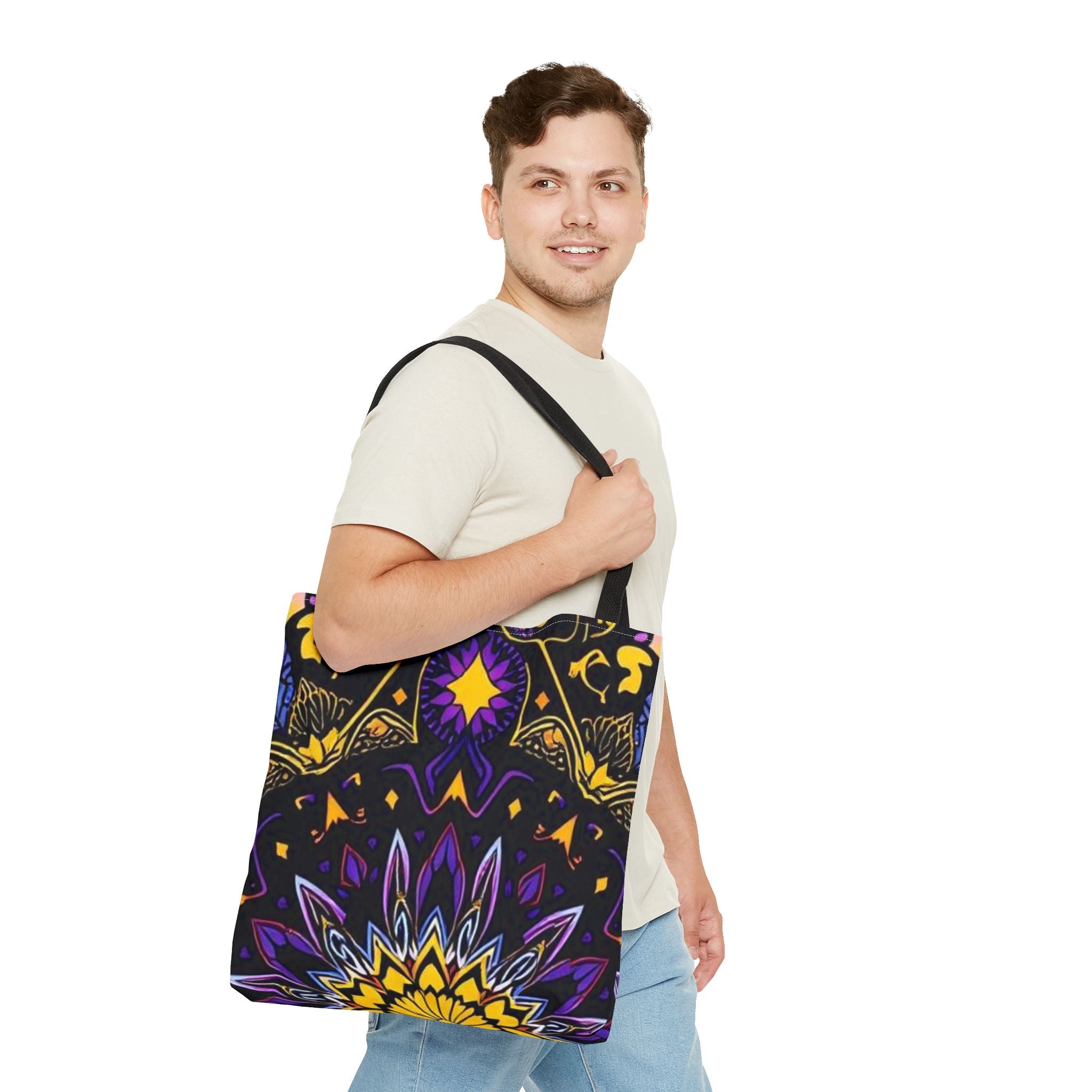 Purple & Yellow Design Tote Bag