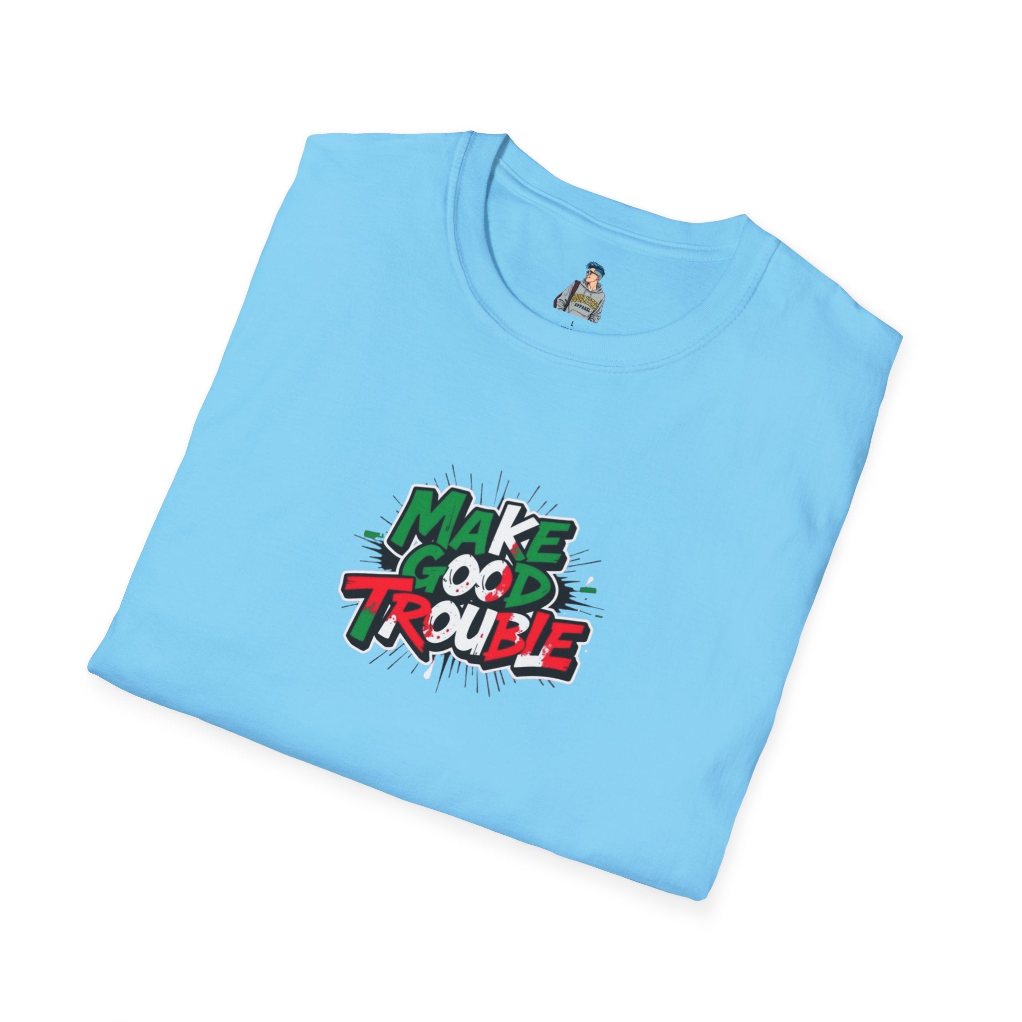 Make Good Trouble Unisex Softstyle T-Shirt | Fun Graphic Tee for Activists & Trendsetters